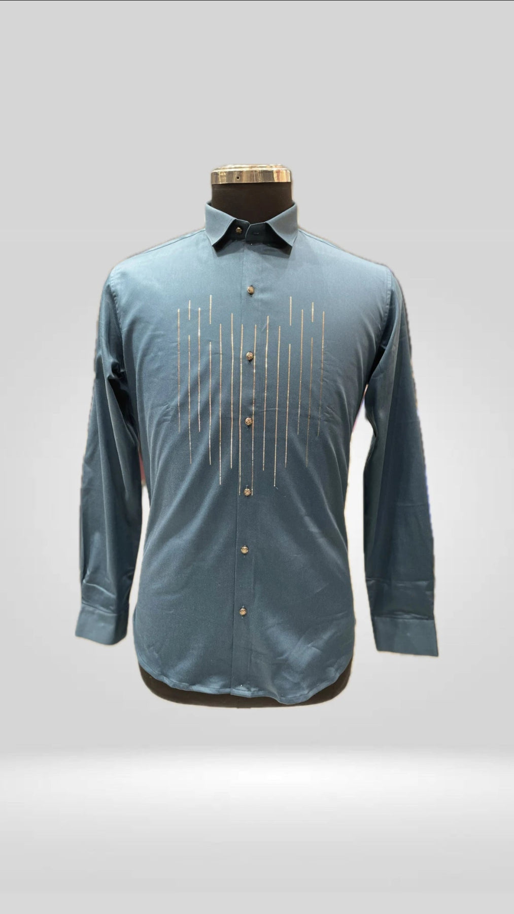 Party Wear Sequin Satin Shirt Art No. 1496 - Klick Selections