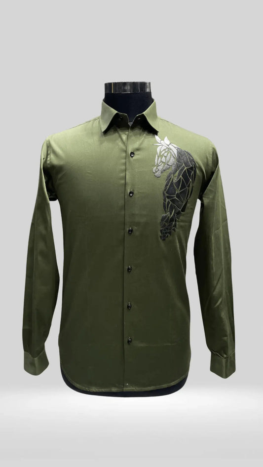 Party Wear Shirt With Horse On Left Shoulder Art no - KL1006 - Klick Selections