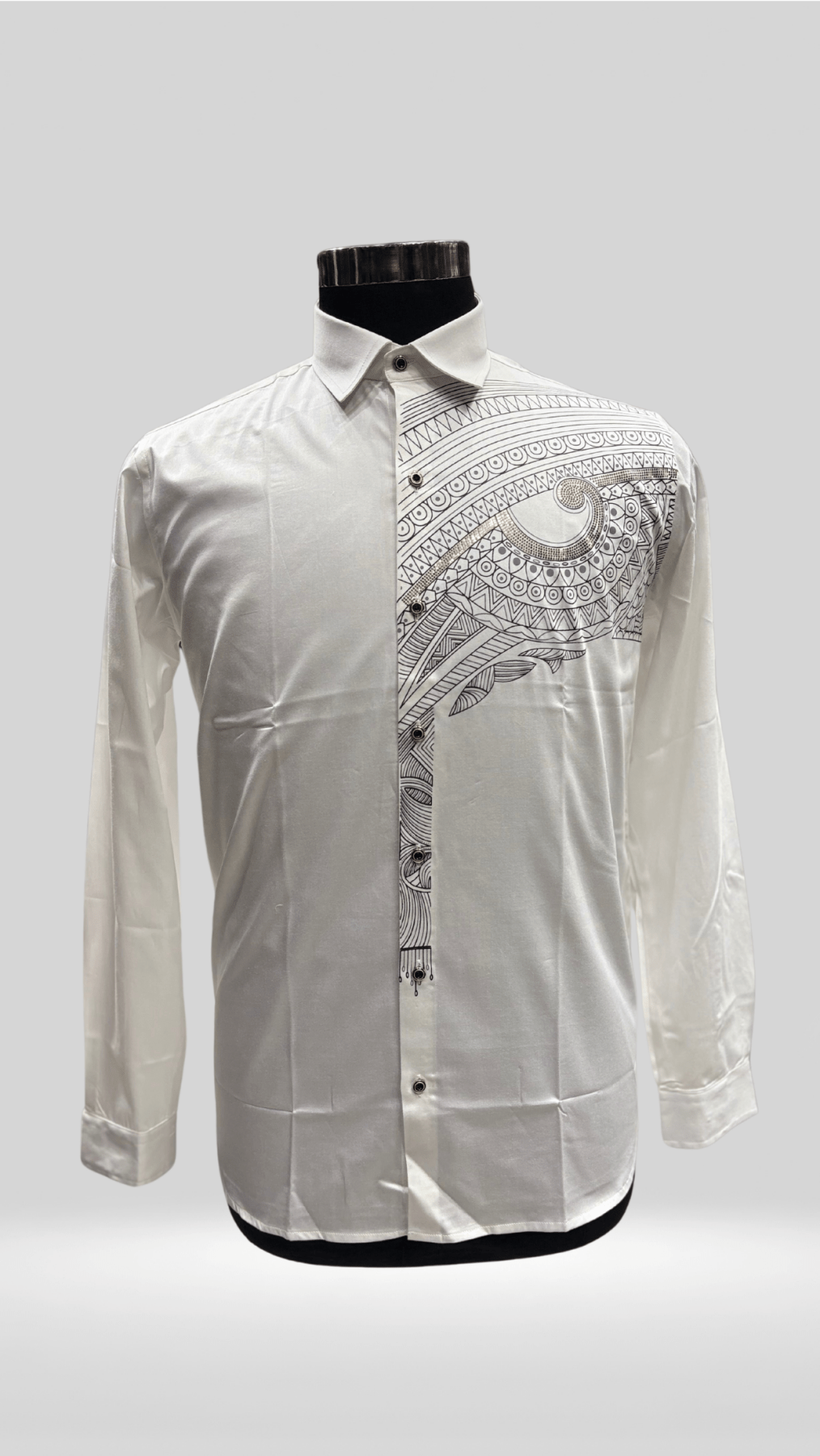 Partywear Printed Shirt With Swarovski Work KL1017 - Klick Selections