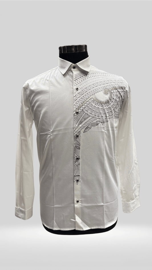 Partywear Printed Shirt With Swarovski Work KL1017 - Klick Selections