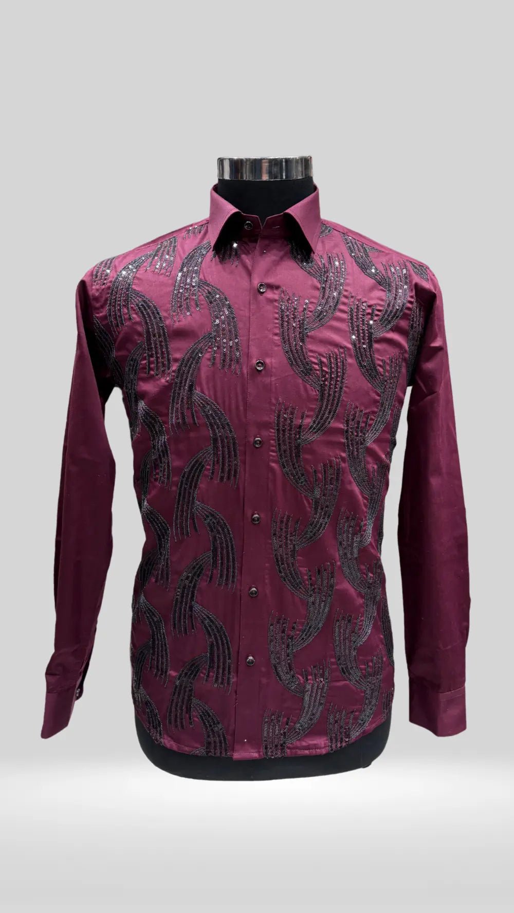 Partywear Shirt With Sequin Work KL1013 - Klick Selections
