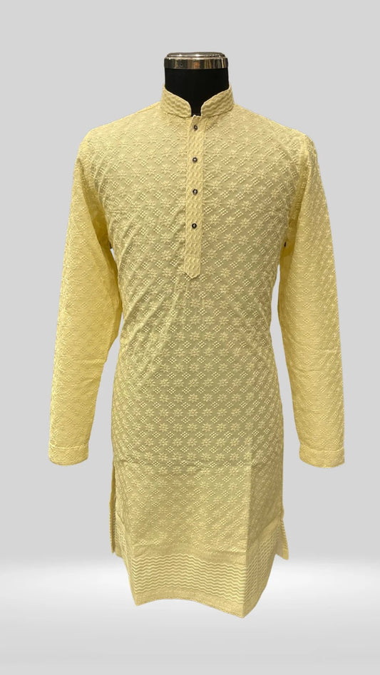 Elegant Kurta with Chicken Embroidery Work Art No. AM2172 - Klick Selections