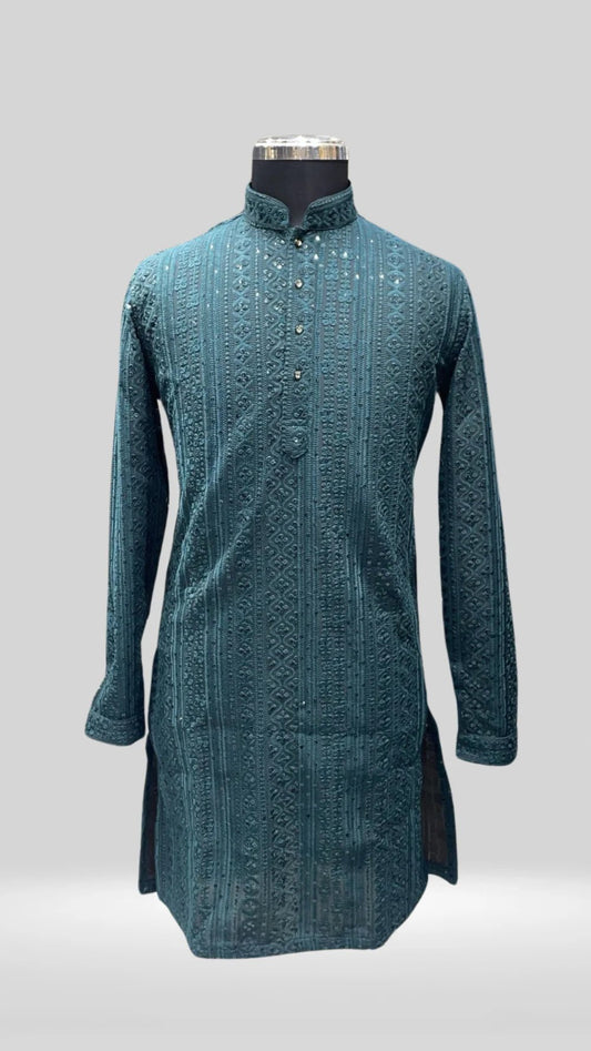 Elegant Kurta with Chicken Embroidery Work Art No. AM2173 - Klick Selections