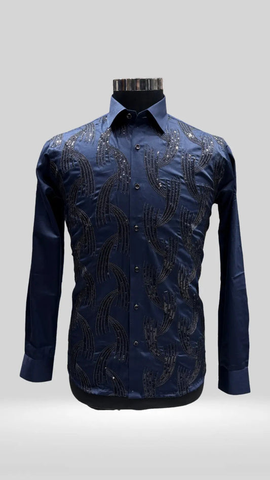 Partywear Shirt With Sequin Work KL1015 - Klick Selections